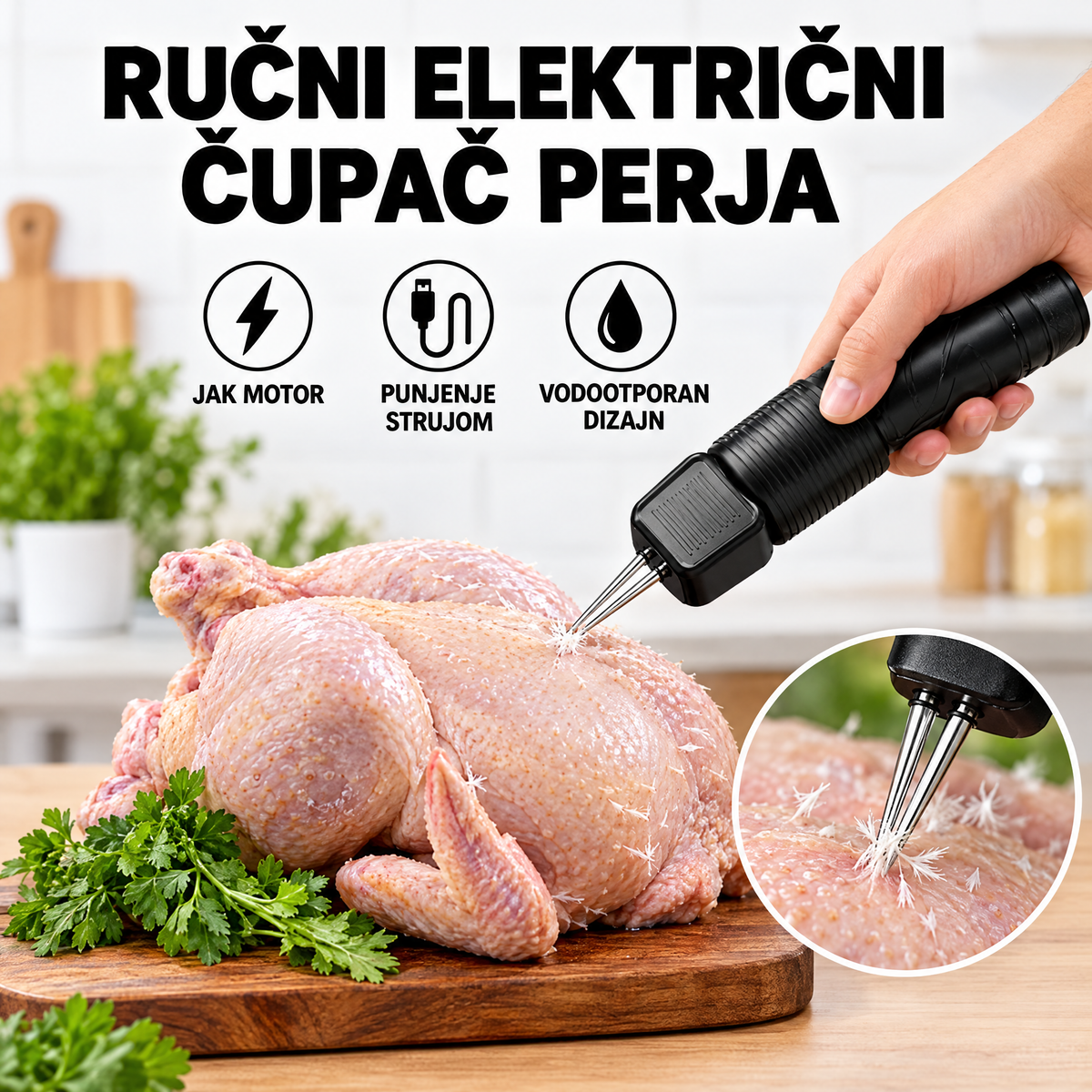 Ručni električni čupač perja — lakše uklanjanje perja i sitnih dlačica
