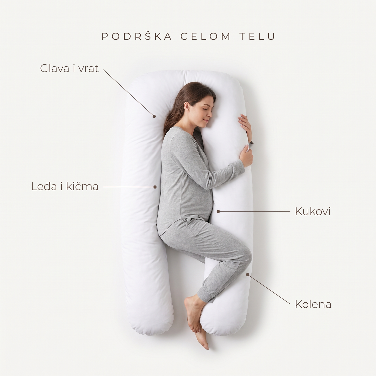 Ergonomski U-jastuk za celo telo