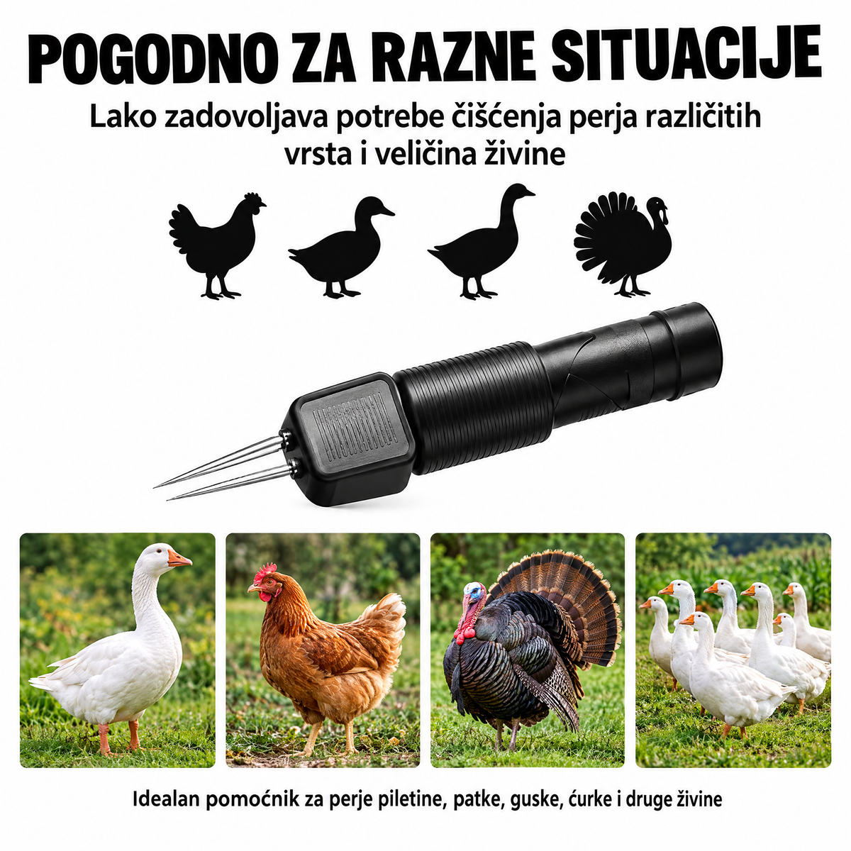 Ručni električni čupač perja — lakše uklanjanje perja i sitnih dlačica