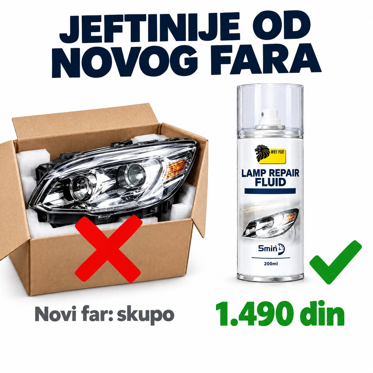 Sprej za obnovu farova – požuteli farovi bistri za 5 minuta