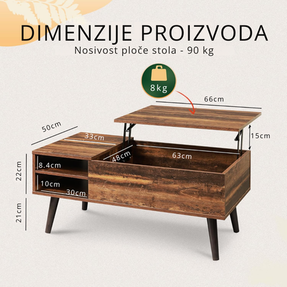 Tavolino - Sto sa podiznom pločom