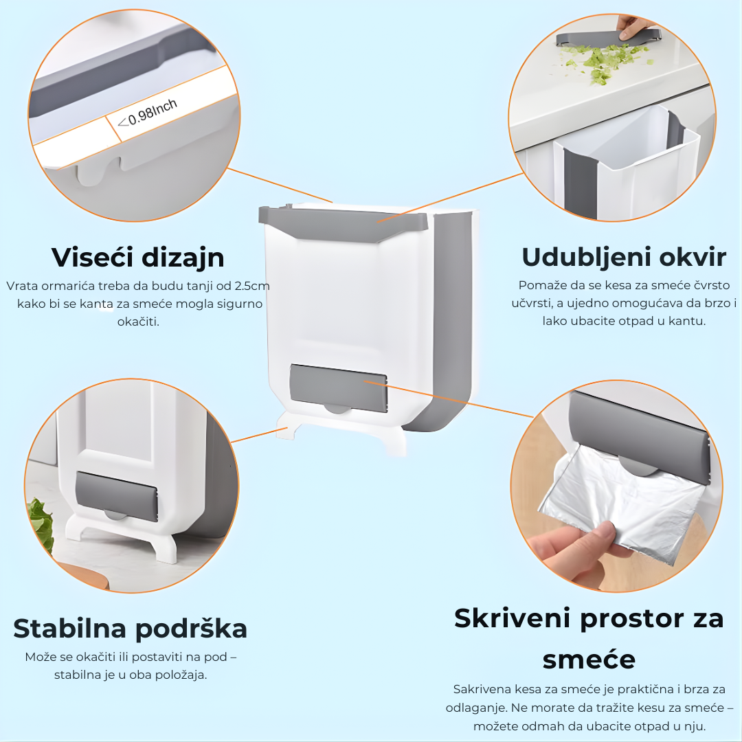 FLEXI BIN™ – Preklopna Viseća Kanta za Otpatke