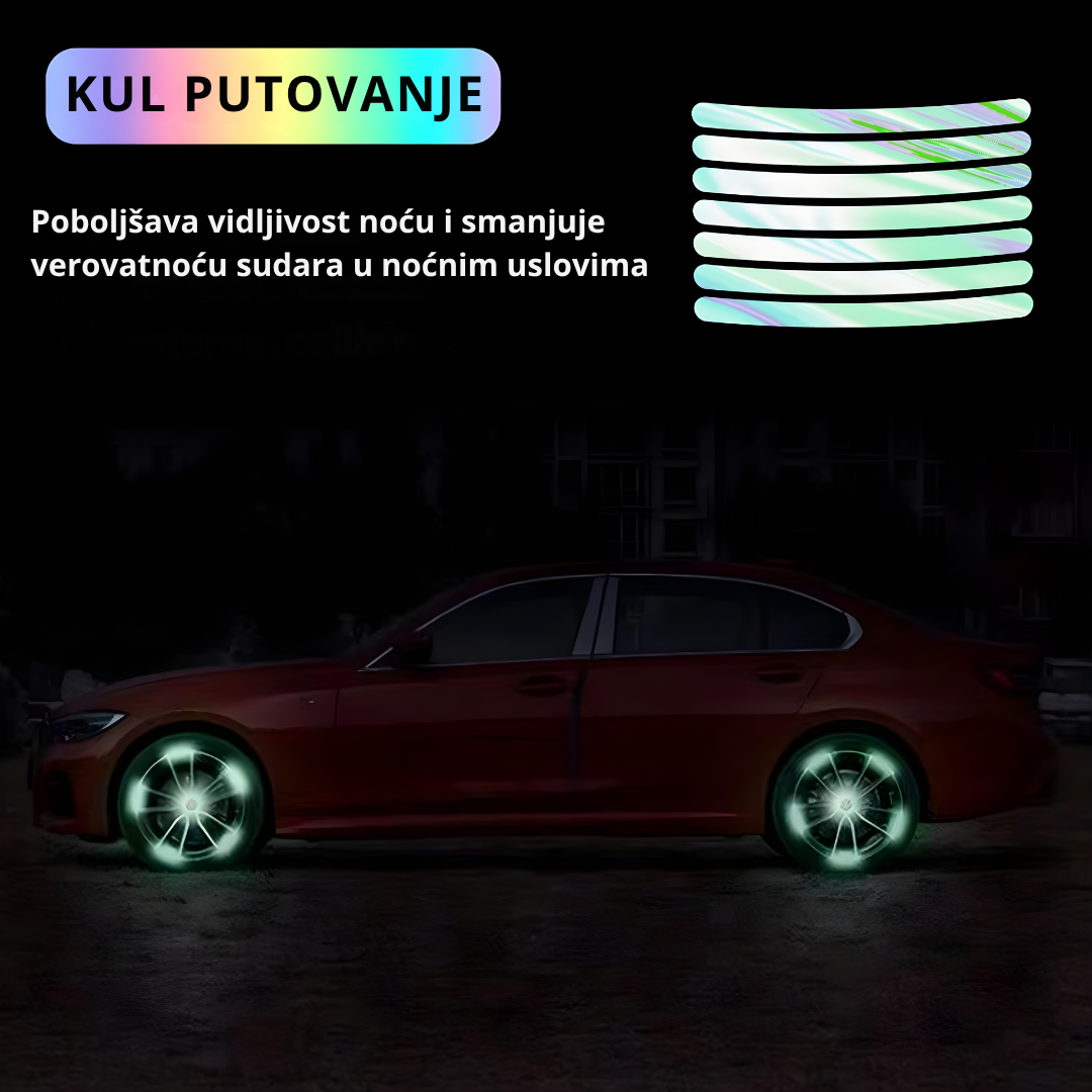 Noćne Reflektujuće Nalepnice za Felne - 20kom