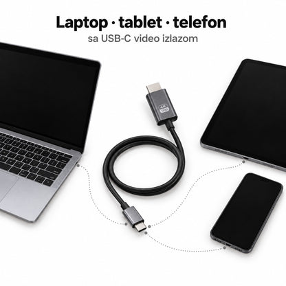 USB-C na HDMI kabl 4K