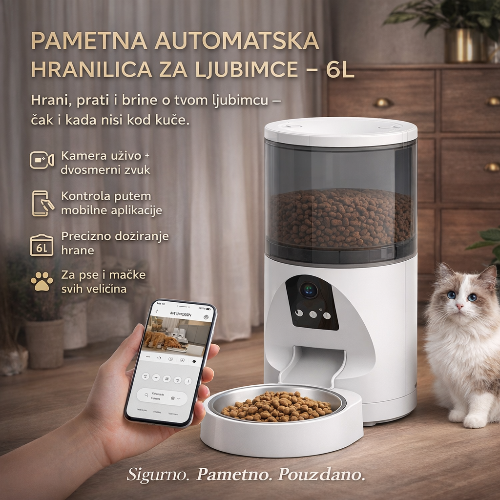 Automatksa hranilica sa kamerom za ljubimce