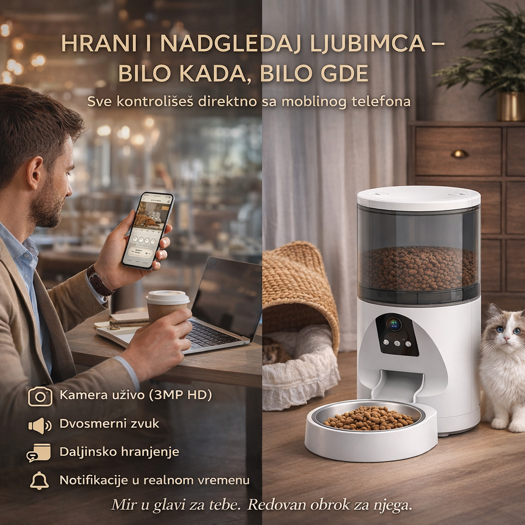 Automatksa hranilica sa kamerom za ljubimce