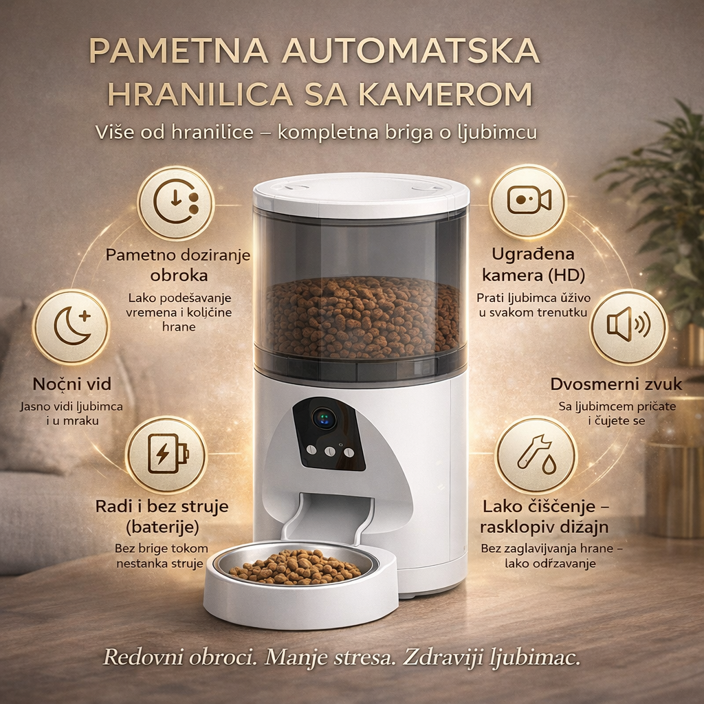 Automatksa hranilica sa kamerom za ljubimce